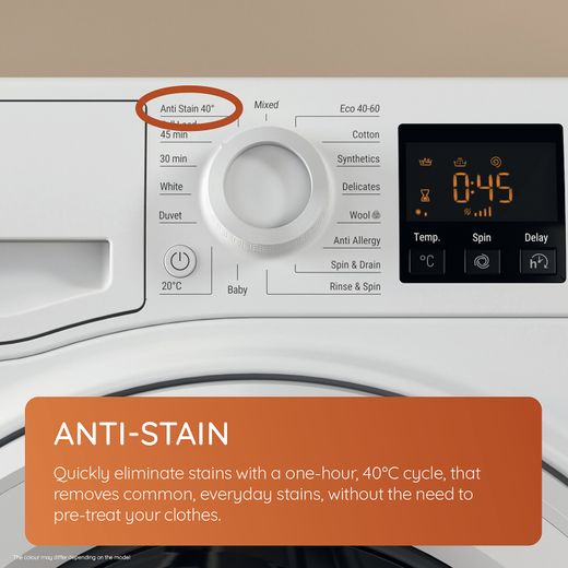 Hotpoint NSWA 1146 WW UK 11kg Washing Machine with 1400 rpm - White - Annotation - Anti-Stain